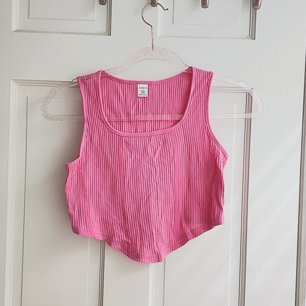 Girls Pink Crop Tank